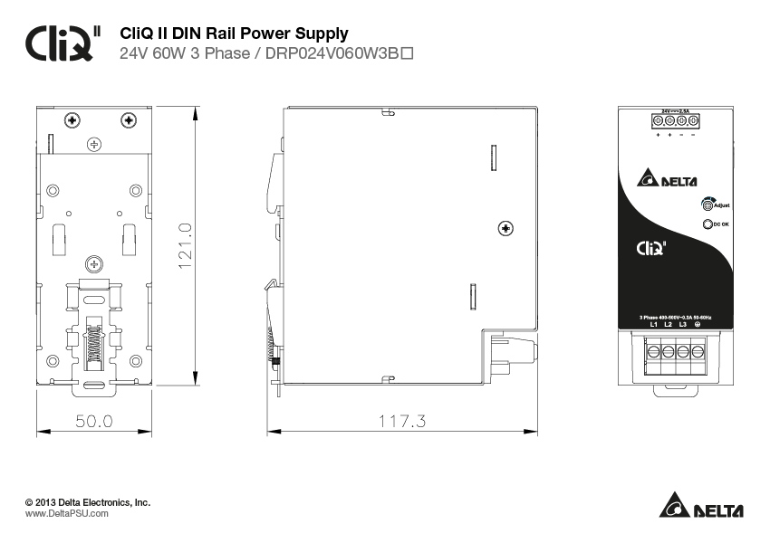 DRP024V060W3BN Delta 24V 60W 2.50A