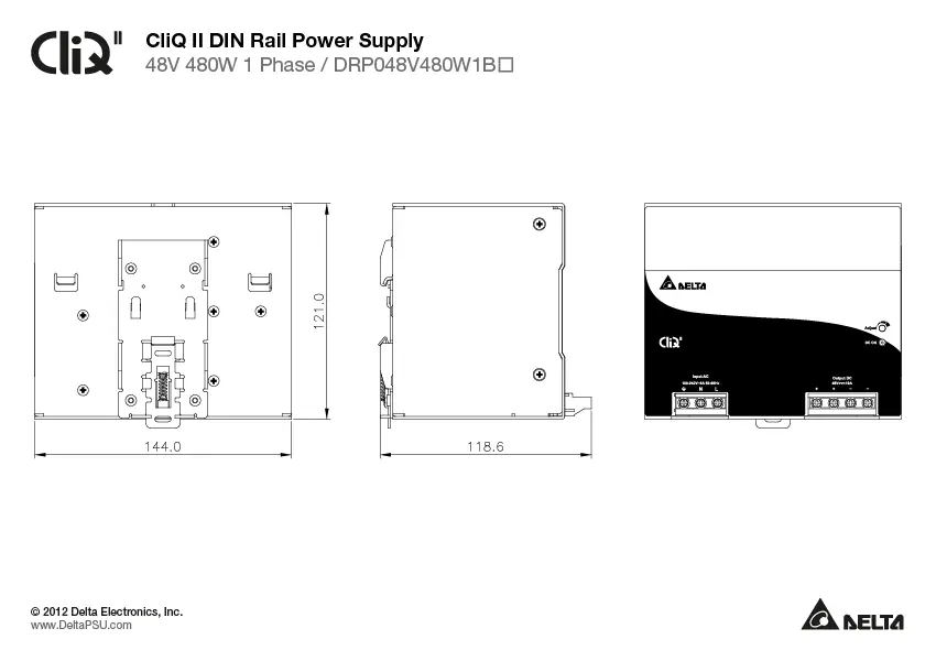 DRP048V480W1BN Delta 48V 480W 10.00A