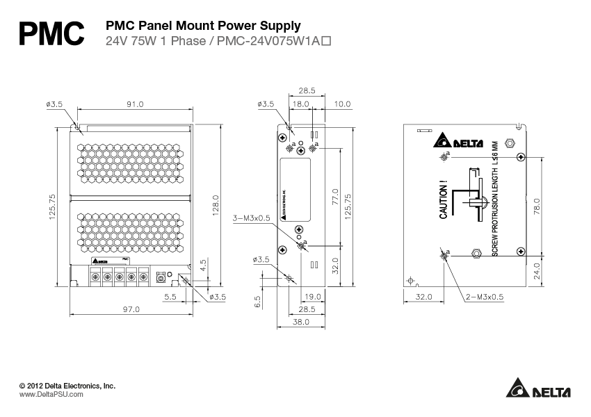 PMC-24V075W1AJ Delta 24V 75W 3.12A