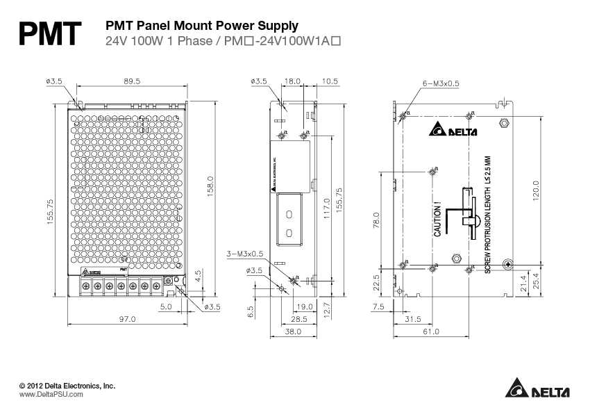 PMT-24V100W1AH Delta 24V 100W 4.5A