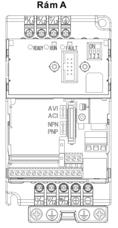 DELTA VFD055E43A Frekvenční měnič 5.5kW 13A 460V 3f